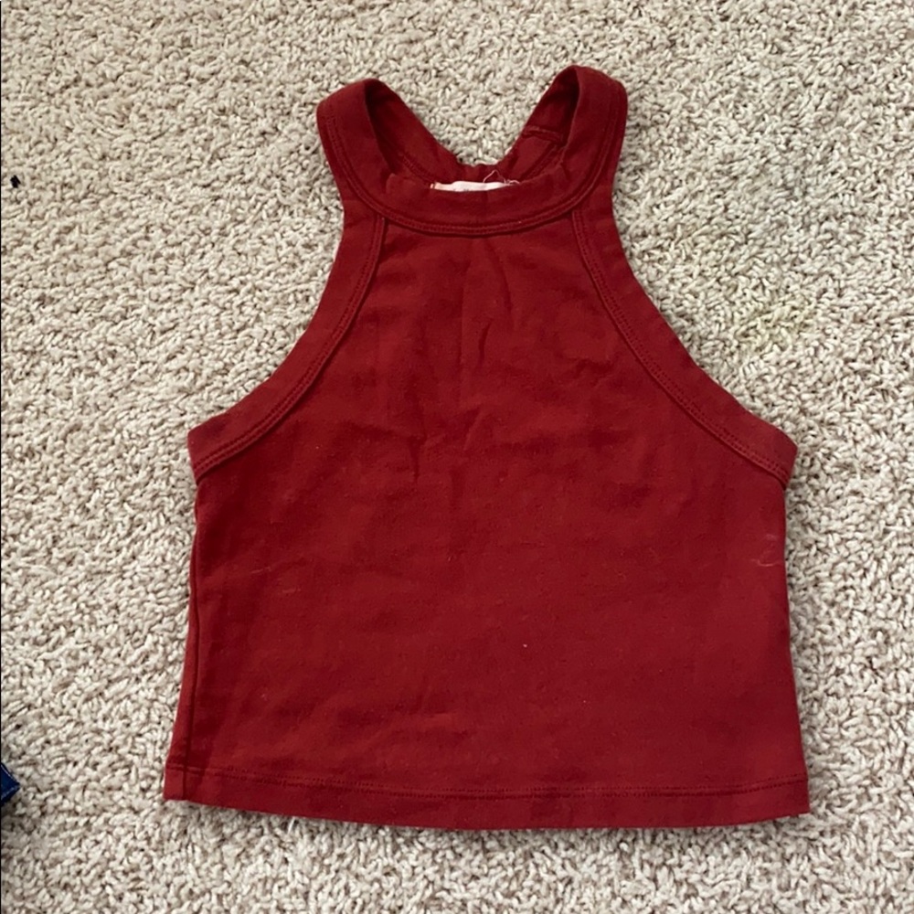 Haltered crop tank top